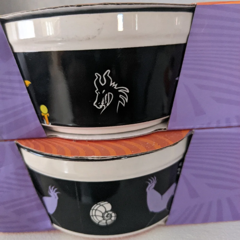 Disney Halloween Rare Black Villains Ramekins  Party Baking Serveware Decor